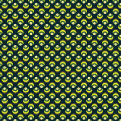 Abstract rounded geometric repeated pattern. Flat, retro design. Vector seamless pattern for textile, wallpaper, wrapping paper, prints, fabric, web background 