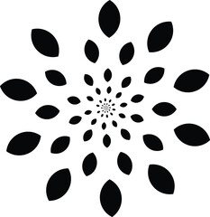 Black petal spiral white