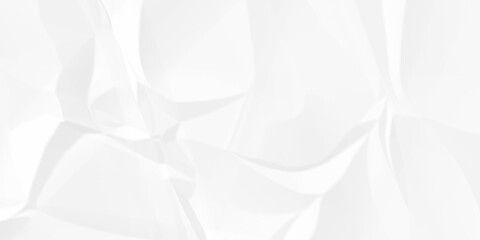 Crumple crushed white paper obsolete rumple craft design. wrinkle ripped creased crumple aged closeup recycled document grunge paper background.	