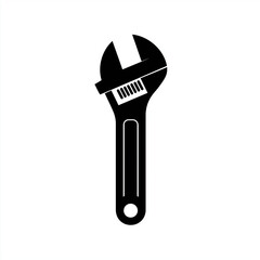 Adjustable Wrench Silhouette or Spanner Icon