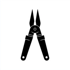 Needle Nose Pliers or Multitool Pliers Silhouette Icon