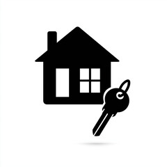 Real Estate House and Key Icon