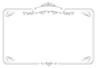 Elegant vintage frame with decorative flourishes on a white background