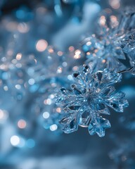 Bright icy light formations with crystal highlights and a refined digital winter holiday feel