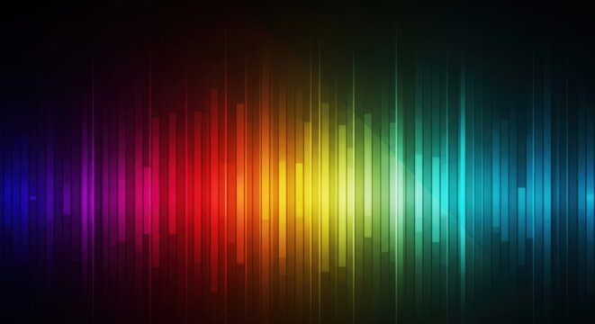 Vibrant rainbow sound wave spectrum abstract background