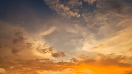 Dramatic Sky with Golden Clouds