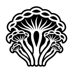 Fototapeta premium Glyph Style Mushroom Symbols
