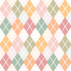 argyle seamless pattern, pastel colors, vintage, for fabric, print, textile, multicolor Argyle vector pattern. Argyle pattern. Seamless geometric, wrapping paper, packing