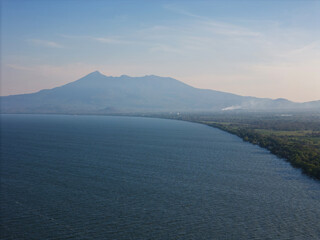 Granada city on mombacho volcano background
