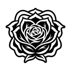 Rose Flower Glyph Style Symbols 
