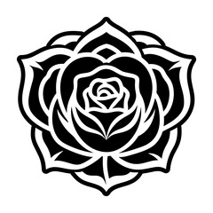 Rose Flower Glyph Style Symbols 
