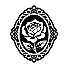 Rose Flower Glyph Style Symbols 

