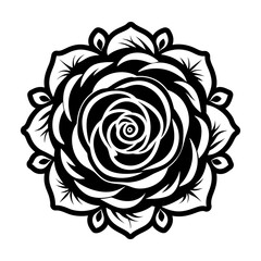 Rose Flower Glyph Style Logos