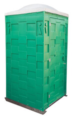 bio-toilet stalls on white