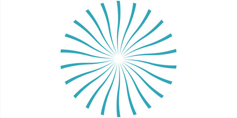 Obraz premium Retro vintage spiral wavy sun rays, blue background pattern, radial spiral stripes, comic ray stripes, grunge texture, circus, carnival, summer background, vector illustration.