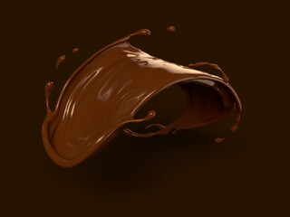 溶けたチョコレートの3Dイラスト