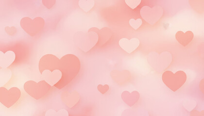 Soft Pink Hearts Romantic Background For Valentines Designs