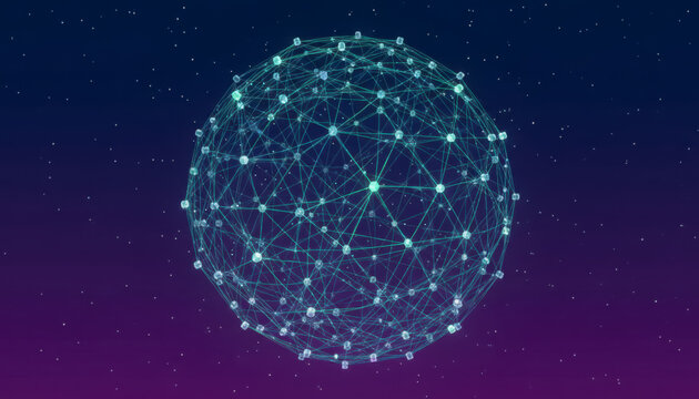 Digital Molecular Structure Futuristic Science And Technology Background - Powered by Adobe