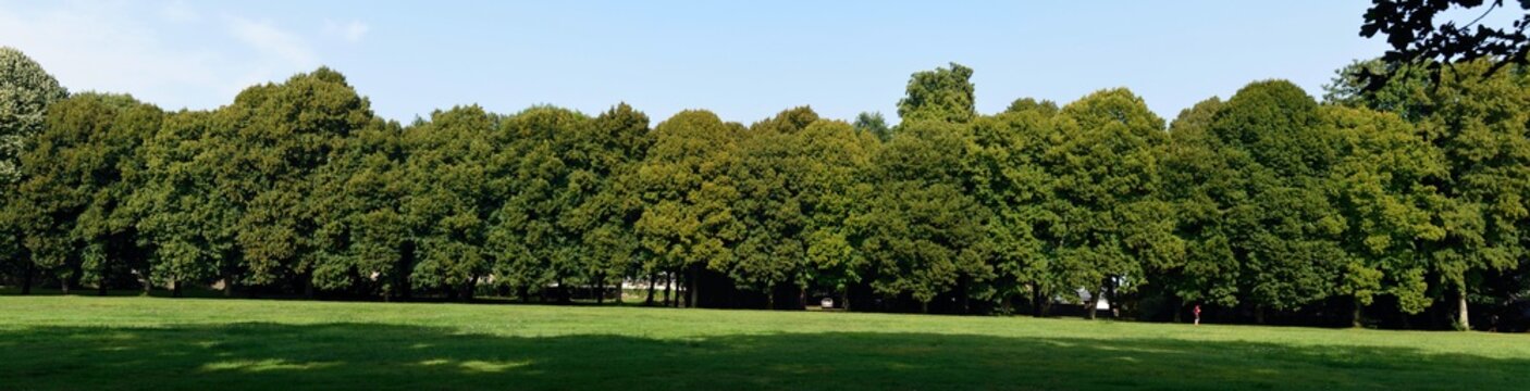 Vista panor&aacute;mica de los jardines del castillo de Combourg, Ille-et-Vilaine, Breta&ntilde;a, Francia