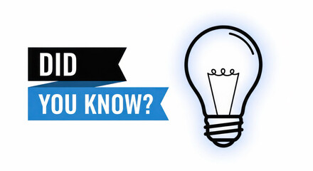 Light bulb illustration with text banner stating "Did You Know?" showcasing creativity and inspiration in visual communication and design concepts