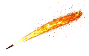 Detailed shot of sparks flying from an ignited firecracker emphasizing motion, energy, and celebratory atmosphere