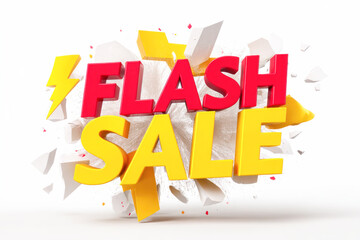 Flash sale announcement with vibrant typography and dynamic design elements, showcasing excitement and urgency in promotional marketing materials