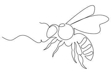 Simple bee continuous line drawing modern minimalist insect design