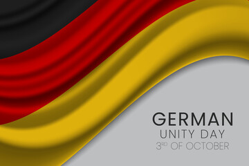 German Unity Day Background with Waving Germany Flag for 3rd of October Celebration