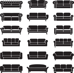 &ldquo;Variety of Modern Sofa Silhouettes in Minimal Vector Style&rdquo;