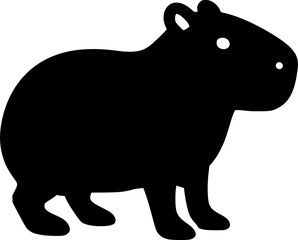 Capybara black silhouette sign, symbol, vector, art
