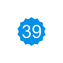 Obraz premium bold white number 39 in the center