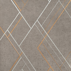 Fototapeta premium Close up of dark grey washed background with diagonal lines forming diamond shape in copper and white color. For wallpaper, fabrics, and graphic design. Seamless background texture.