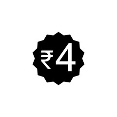Rupees symbol in black circle 