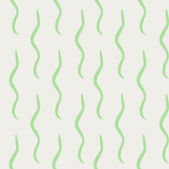 Seamless vector pattern of flowing light green organic lines on a Cloud Dancer background, evoking a sense of gentle movement and organic growth.