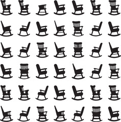 &ldquo;Collection of Rocking Chair Silhouettes in Minimal Vector Style&rdquo;