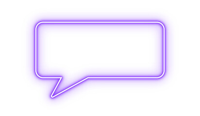 Neon purple glowing speech bubble outline