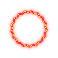 Neon orange glowing spiked circular frame