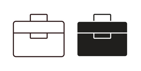 Briefcase icons silhouettes. Vector elements for design.
