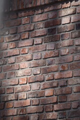 Textured Red Brick Wall Lit by Sunlight