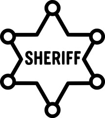 sherif star emblem icon vector illustration sign, symbol, vector, art
