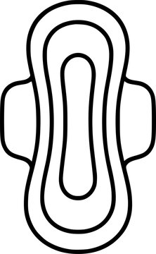 Female hygienic towel with wings sign, symbol, vector, art
