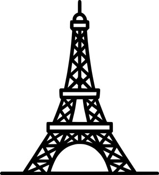 france eiffel tower landmark famous sign, symbol, vector, art