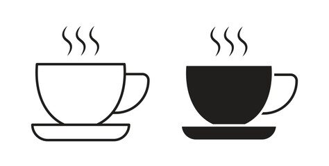 coffee cup icons silhouettes. Vector elements for design.