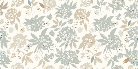 Delicate floral pattern with soft pastel shades and watercolor effect