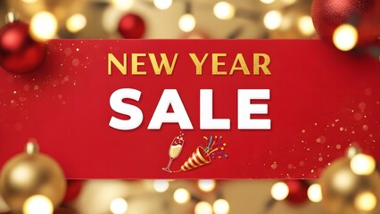 Vibrant festive season promotional banner featuring sparkling bokeh lights and elegant holiday ornaments, perfect for announcing special discounts and celebratory shopping events
