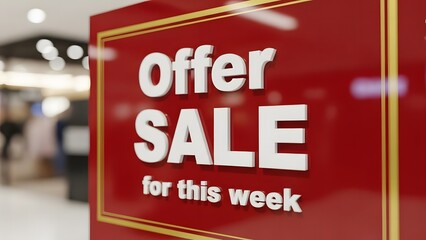 Big sale offer for this week, commercial banner promoting a special discount in a store