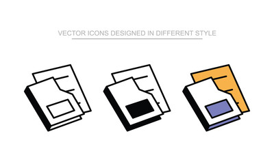 Document File icon set in different style with white background illustration