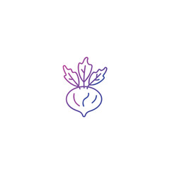 Kohlrabi vegetable icon with a colorful gradient outline art design