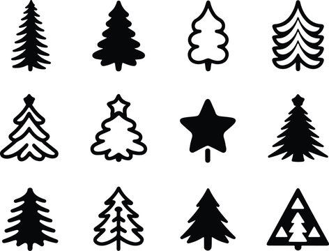 Christmas Tree Icon Set Christmas Tree Icon SetXmas Pine Tree Icon Pack