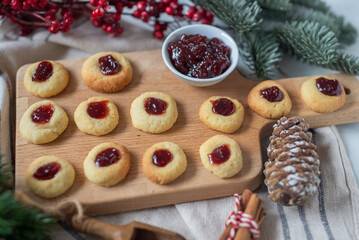 Christmas homemade gingerbread cookies on table